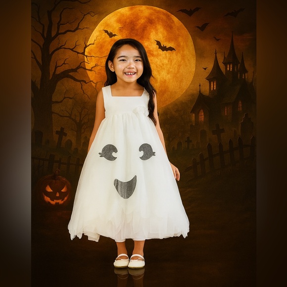 Halloween Girls Light-Up Ghost Tutu Dress Costume-NWT-Size 7/8-Pottery Barn Kids - Picture 1 of 9